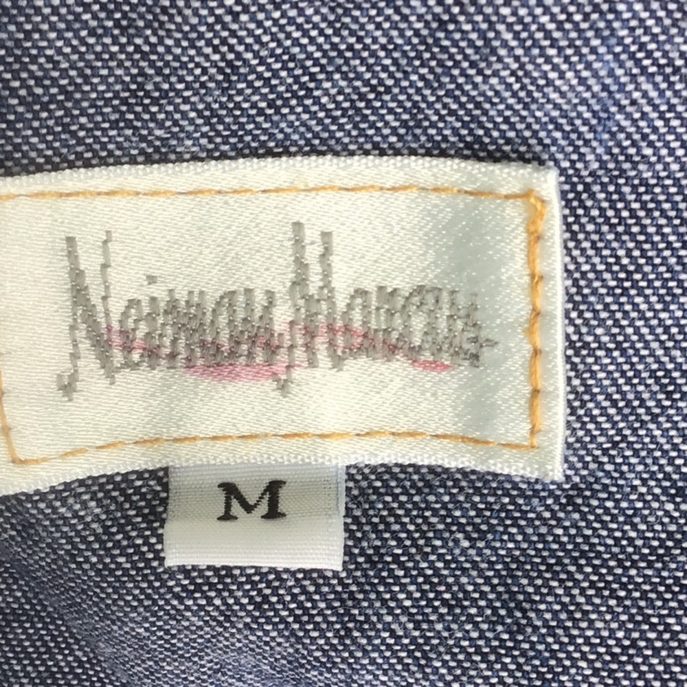 Denim LS shirt w/leather lace up. Sz M - Picture 5 of 5